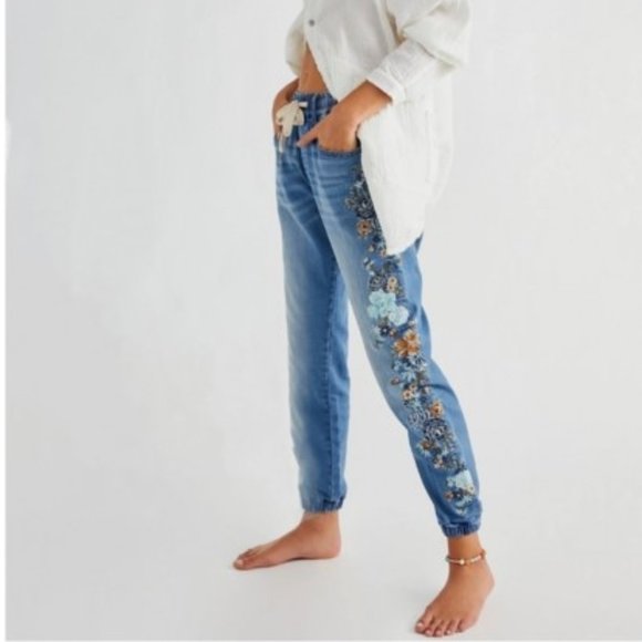 DRIFTWOOD - Escapade tropical floral embroidered Joggers NWT🆕⚡💥⚡💨🚚 - Picture 2 of 10
